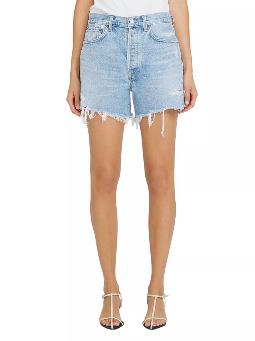 AGOLDE Parker Long Denim Shorts Swapmeet Size 26 - Picture 1 of 11